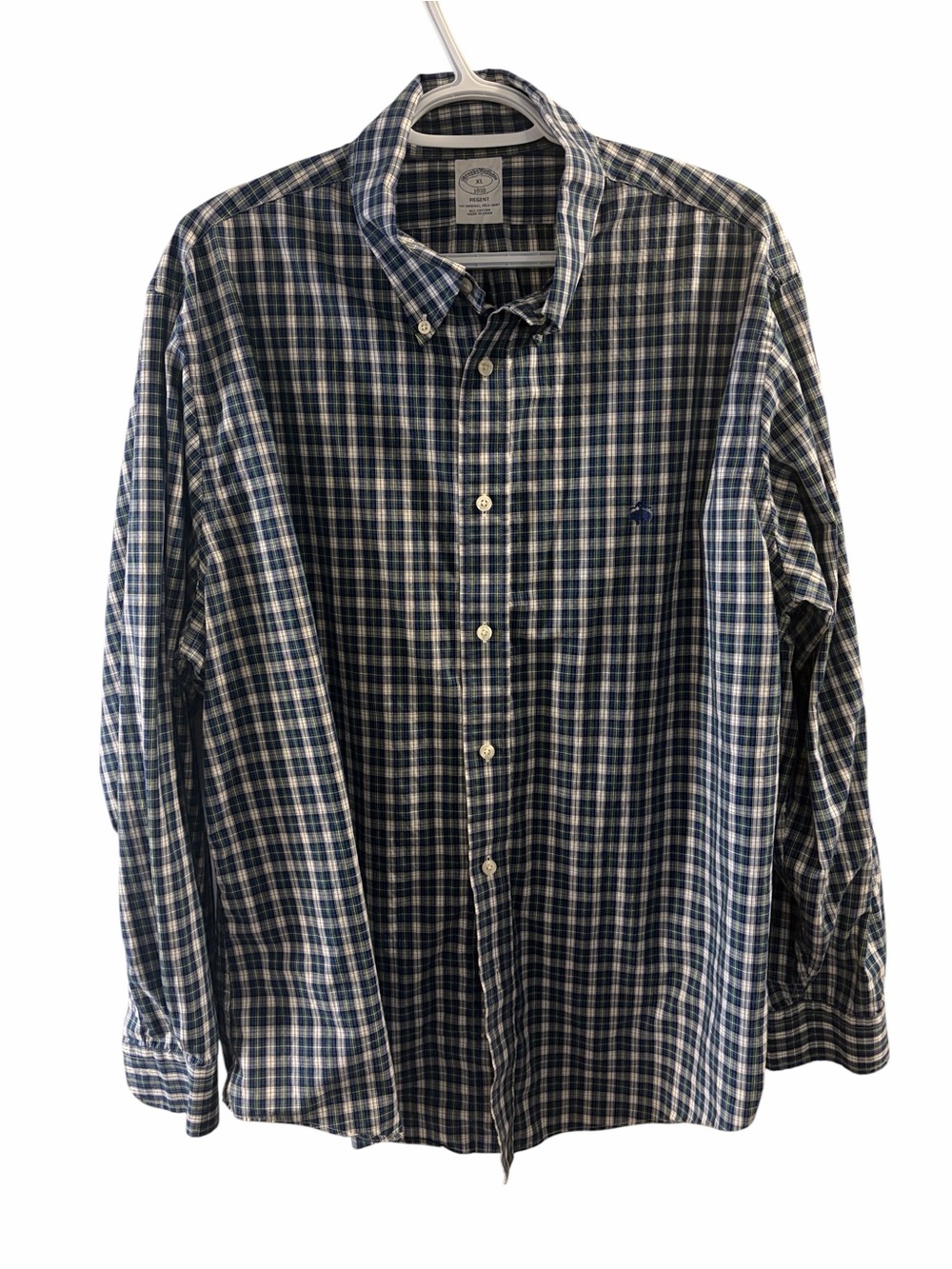 Brooks Brothers 1818 Regent Men’s Plaid Button‑Up Shirt 100% Cotton Size XL